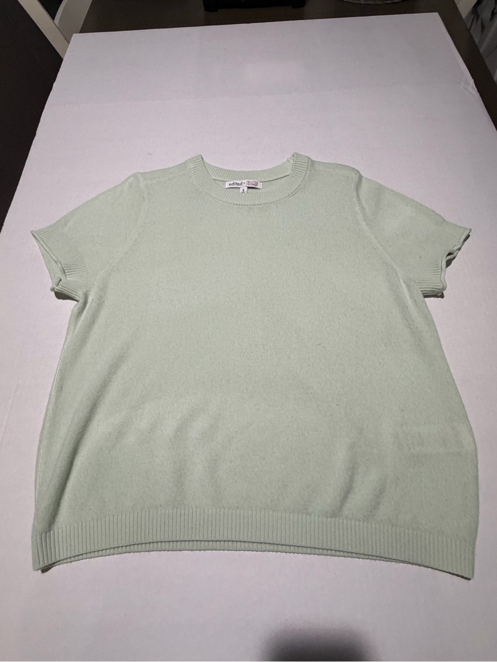Short Sleeve Crewneck Sweater in Pale Mint by Edited X Hunter McGrady